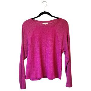 Z Supply Women's Magenta Ribbed Pullover Blouse Size S